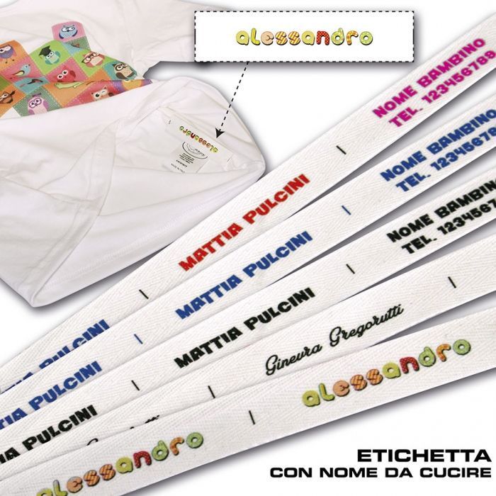 Etichette di cotone personalizzate con Nome